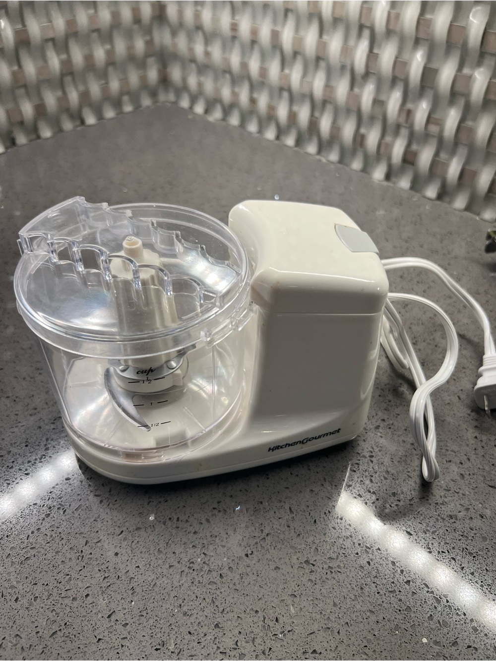 Kitchen Gourmet White Mini Food Chopper - Compact Electric Chopper